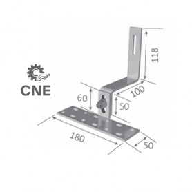 SUS304 Solar Panel Tile Roof Hook 100mm Mounting Bracket Vertical Purlin and Adjustable