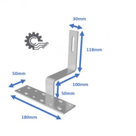 SUS304 Solar Panel Tile Roof Hook 100mm Mounting Bracket Non-Adjustable